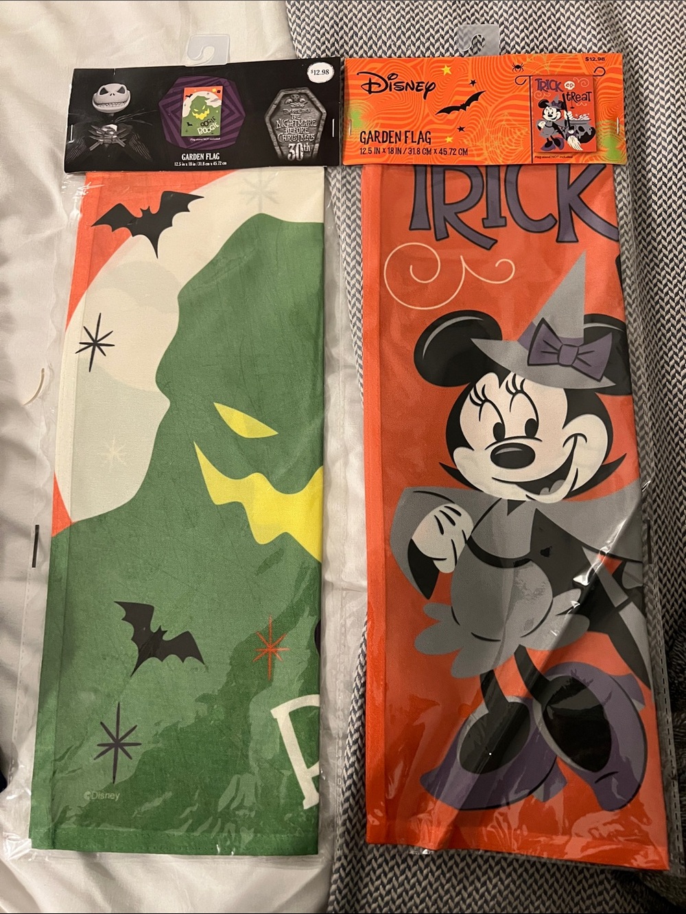 Disney Orange & Green Minnie Witch Halloween Garden Flag
